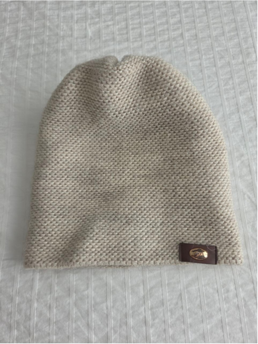 Eden Winter Beige Knit Slouchy Beanie Hat